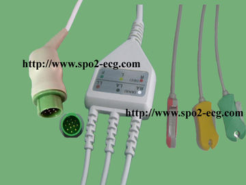 China Führungs-Kabel des Einteiler-ECG ringsum 12 Pin Iec und AHA für Elektrokardiograph-Maschine fournisseur
